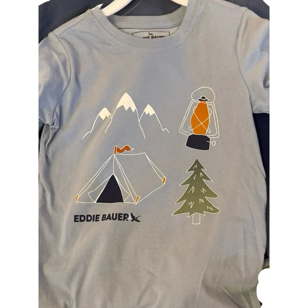 NWT Eddie Bauer 3 Piece Set Boys Size 6 Jacket, Pants And Tshirt Coastal‎ Blue